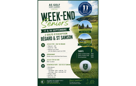 Sortie Séniors 17 et 18 septembre sur les golfs de Bégard et Saint Samson