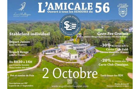 Amicale 56 sur le golf de St Laurent le 2 Octobre 2026
